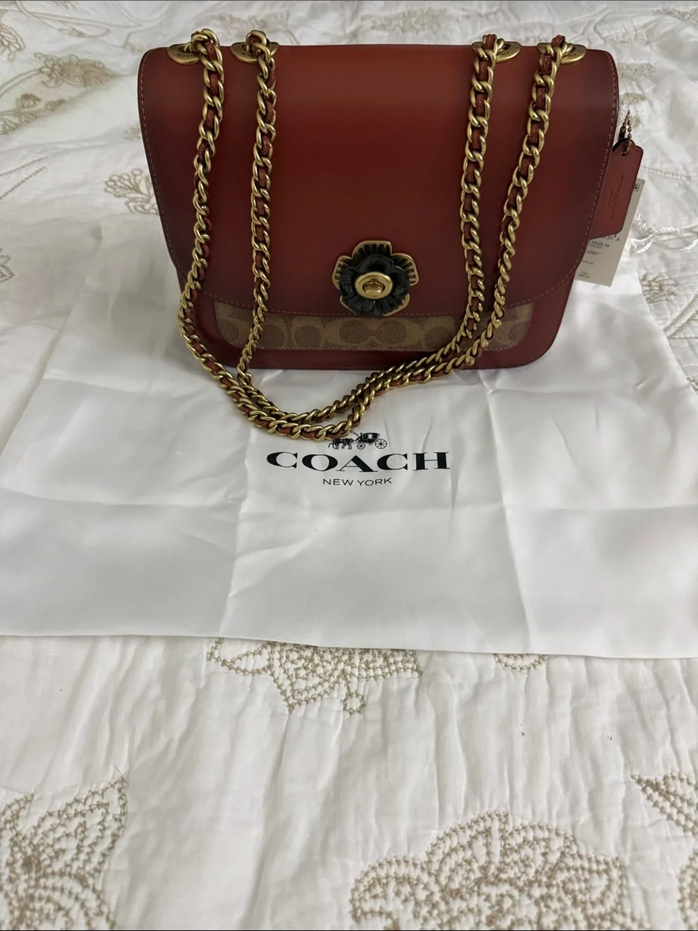 NWT Coach Shoulder Bag in Deep brown with Gold Hardware